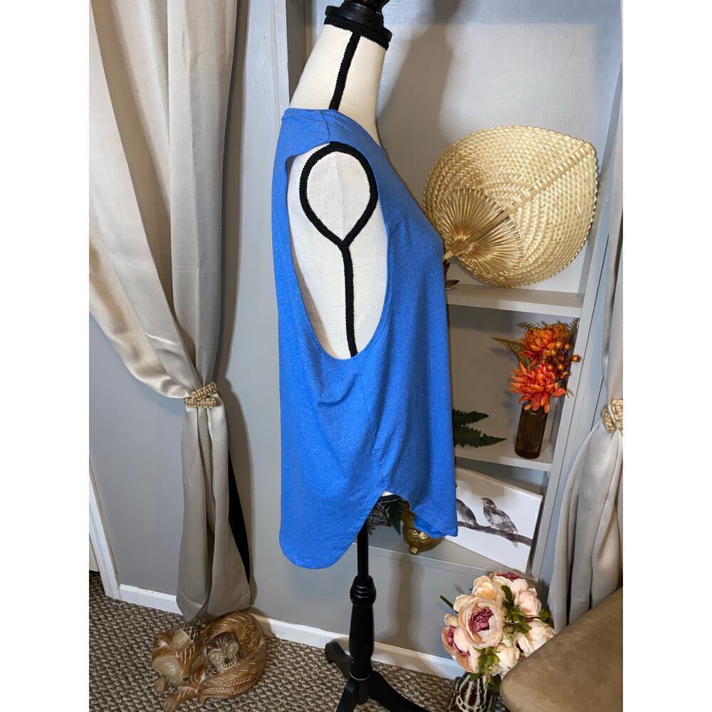 BCG Blue size XL Longer Length Cutout Front Gym Workout Top GUC - Picture 5 of 11